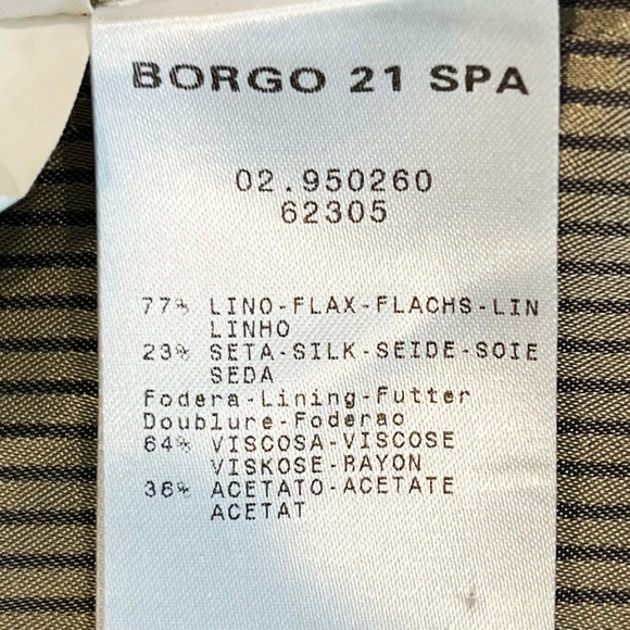 Giorgio Armani Silk Linen Blazer Womens Tan Shawl Neckline Single Breast Size 44 - Picture 4 of 5